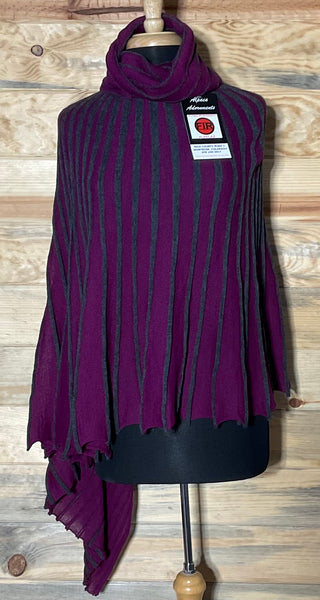 Flamingo Diagonal Alpaca Poncho