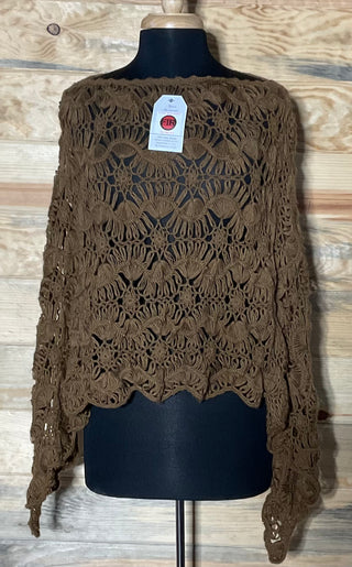 100% Baby Alpaca Hand Crocheted Poncho