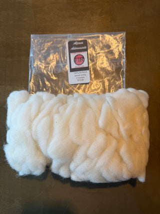 Alpaca Pencil Roving — White — 2 oz — Lot 1272