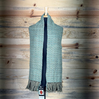 Alpaca Handwoven Blue Spruce Firnged Scarf