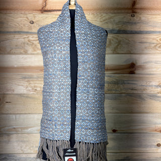 Alpaca Handwoven Slate Blue Diamond Scarf