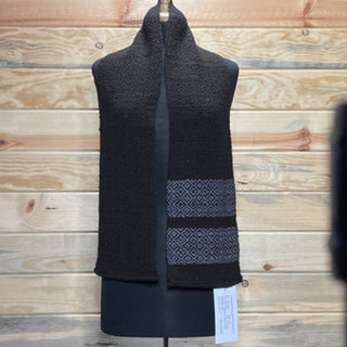 Alpaca Handwoven Black Striped Scarf
