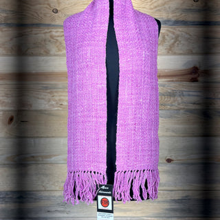 Alpaca Handwoven Deep Orchid Fringed Scarf