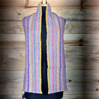 Alpaca Handwoven Pastel Striped Scarf