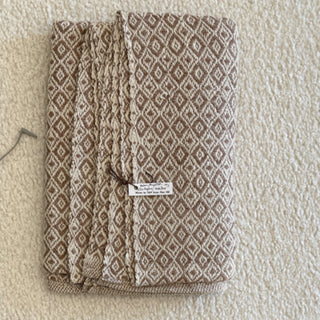 C&M Handwoven Alpaca Throw - Toast Diamond Pattern