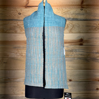 Alpaca Handwoven Mallard Green Tonal Scarf