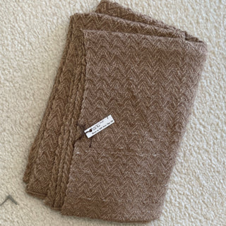 C&M Handwoven Alpaca Throw - Toast Zig Zag Pattern