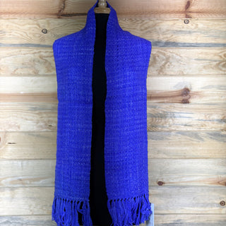 Alpaca Handwoven Brilliant Violet Fringed Scarf