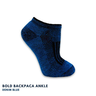 NEAFP BOLD Backpaca Ankle Sock — Small Denim Blue