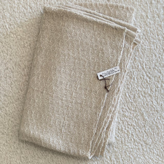 C&M Handwoven Alpaca Throw - Ivory Herringbone Pattern - 2510148
