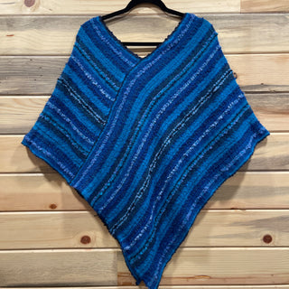 Woven Alpaca Mountain Sky Poncho