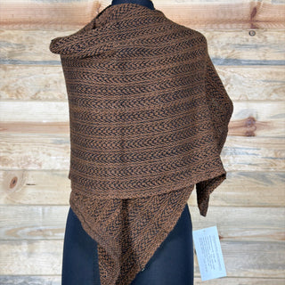 Alpaca Handwoven Wrap Natural Brown/Black
