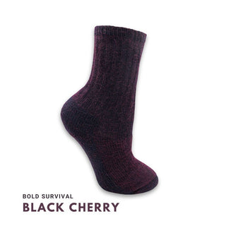 NEAFP SURVIVAL SOCKS BOLD — MED Black Cherry