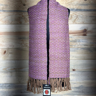 Alpaca Handwoven Plum Fringed Scarf