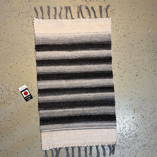 Alpaca Handwoven Grey/Black/White Striped Rug
