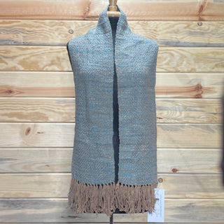 Alpaca Handwoven Mallard Green Diamond Scarf