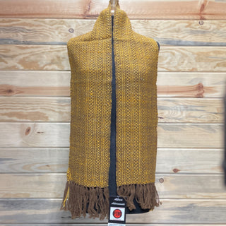 Alpaca Handwoven Golden/Brown Tabby Weave Scarf