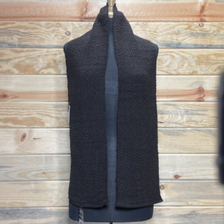 Alpaca Handwoven Black Zigzag Scarf