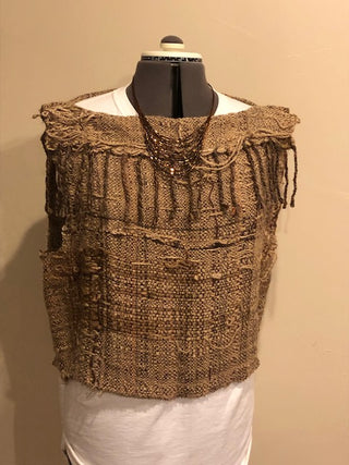 312 Vest Suri/Silk Cashmere Warp Saori Loom